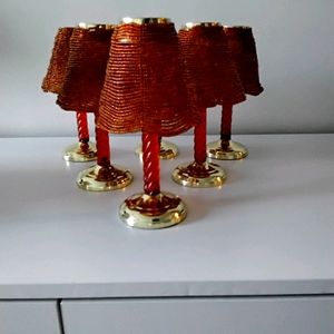 6 GOLD CANDLE LAMPS